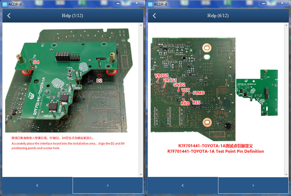 Yanhua ACDP Connection Diagram for Toyota R7F714xx Buick D70F3558 Mileage Correction