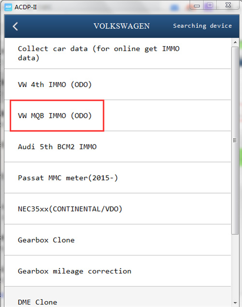 VW MQB R7F7014xx 5D Cluster Mileage Correction by Yanhua ACDP2