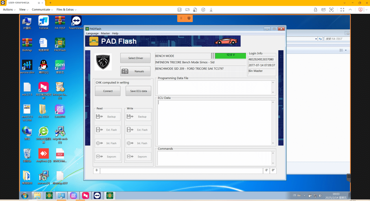 PADFLASH Installation and Software Display