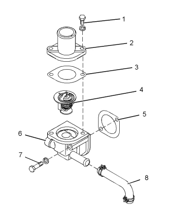 Perkins 800 Series Engine Water Temperature Regulator Housing Remove and Install (2)