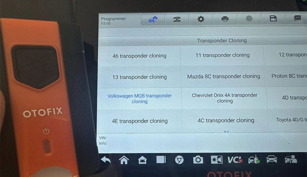 How to Clone VAG MQB Transponder by Autel IM508 IM608 or OTOFIX?