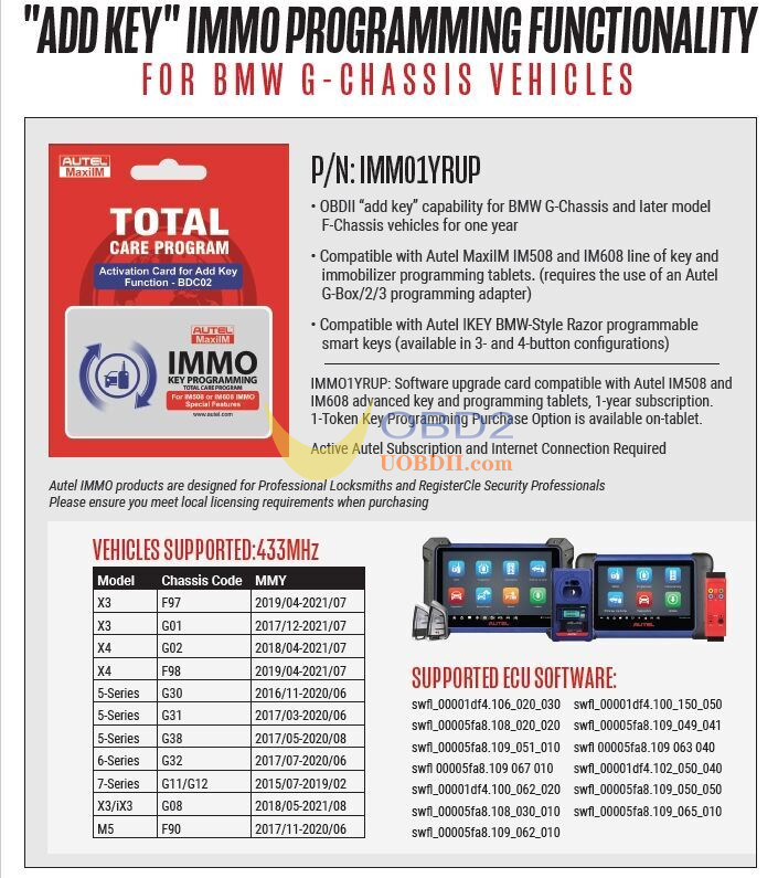 Autel Add Key IMMO Programming for BMW G-Chassis Vehicles