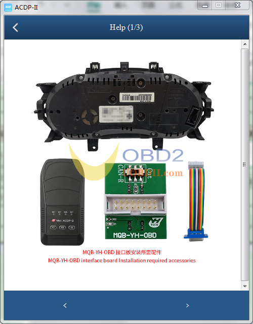 Yanhua ACDP with VW MQB YH-OBD Platform Correct MQB49 RF7F01404/1406 Mileage