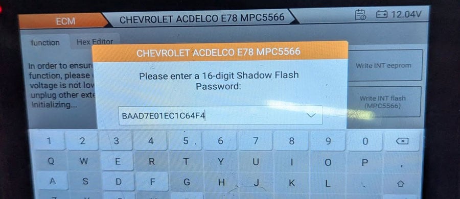 GM ACDELCO E78 ECM Recovered by OBDSTAR DC706 with Shadow Password