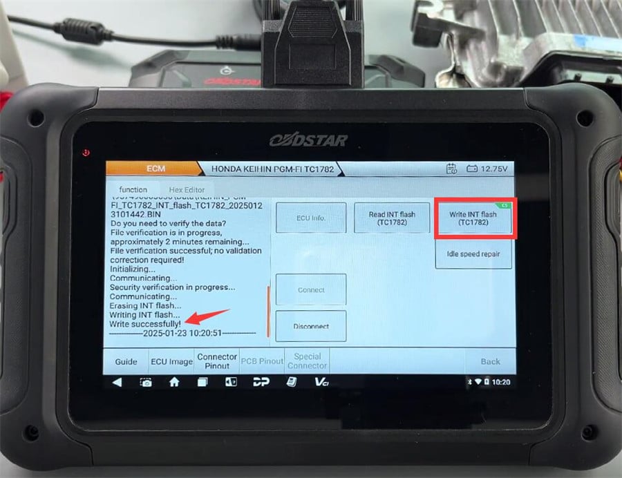 OBDSTAR DC706 Repair 2016 Honda Civic Keihin Idle Speed