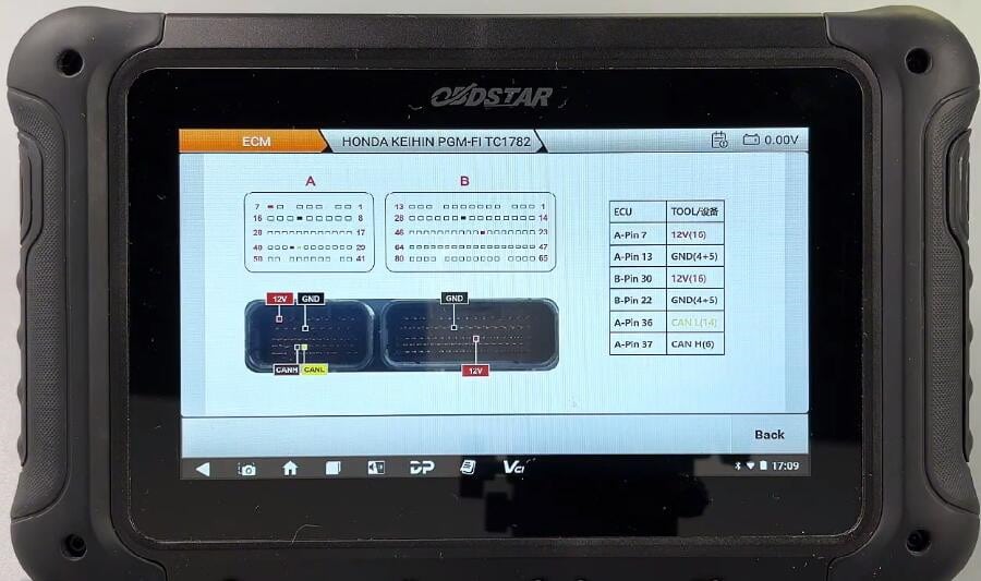 OBDSTAR DC706 Repair 2016 Honda Civic Keihin Idle Speed