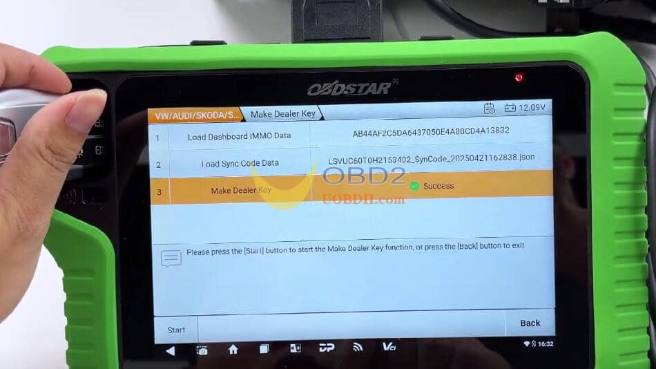 OBDSTAR X300 Classic G3 Program 2018 VW Tiguan MQB48-5A All Keys Lost