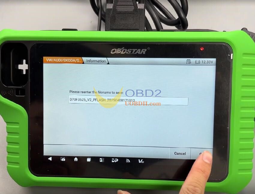 OBDSTAR X300 Classic G3 and C4-06 Adapter Read 2017 SKODA D70F3525 IMMO Data
