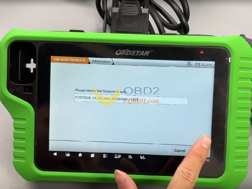 OBDSTAR X300 Classic G3 and C4-06 Adapter Read 2017 SKODA D70F3525 IMMO Data