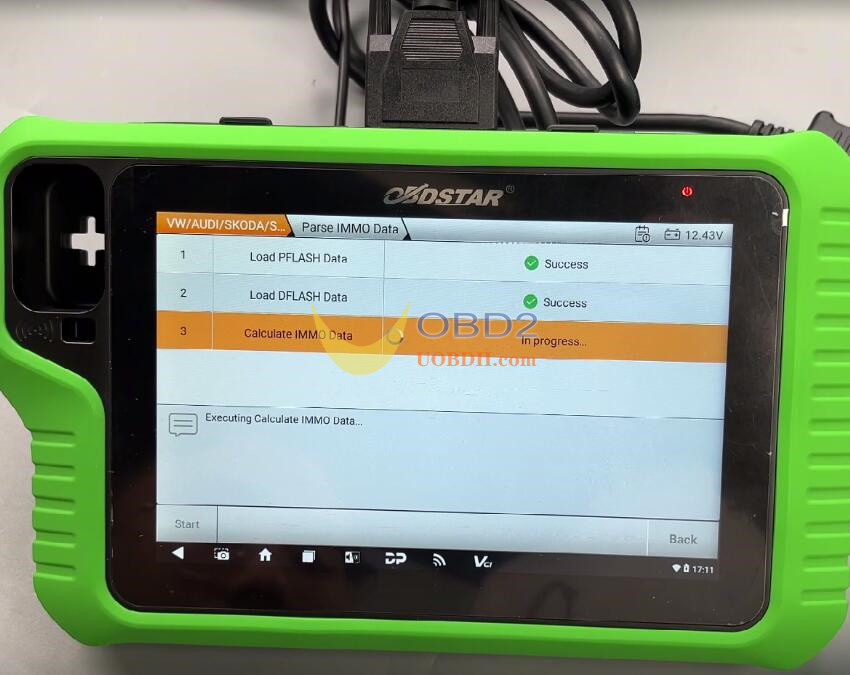 OBDSTAR X300 Classic G3 and C4-06 Adapter Read 2017 SKODA D70F3525 IMMO Data