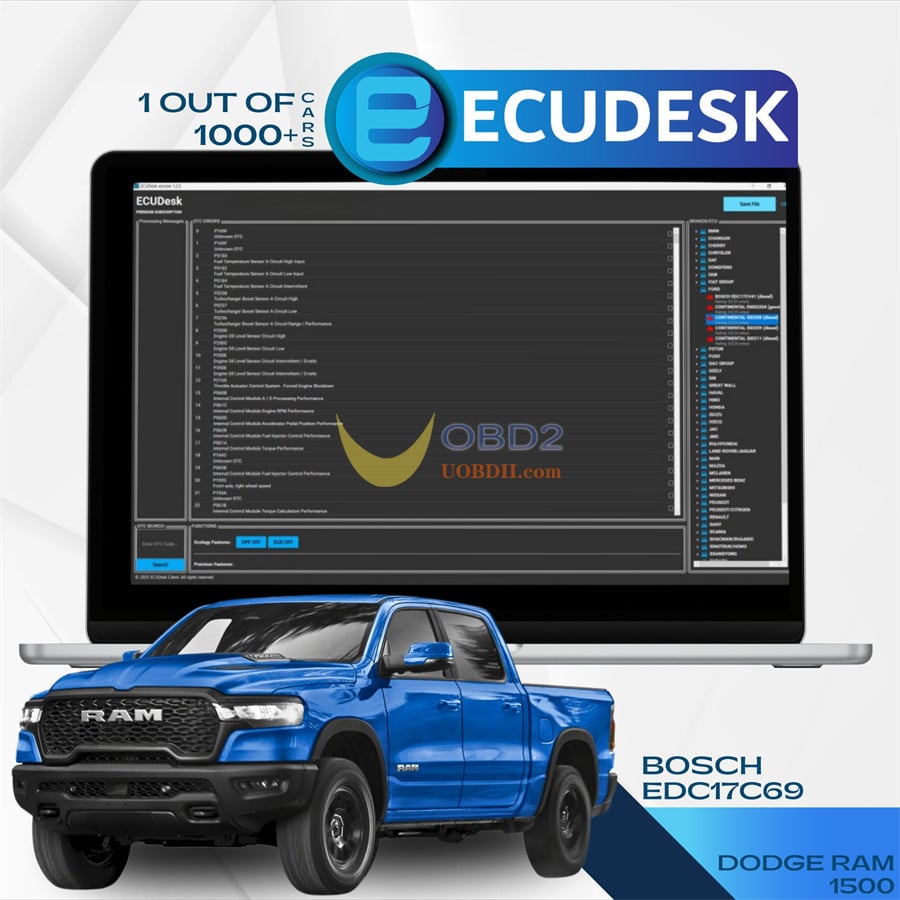 ECUDESK software support list update
